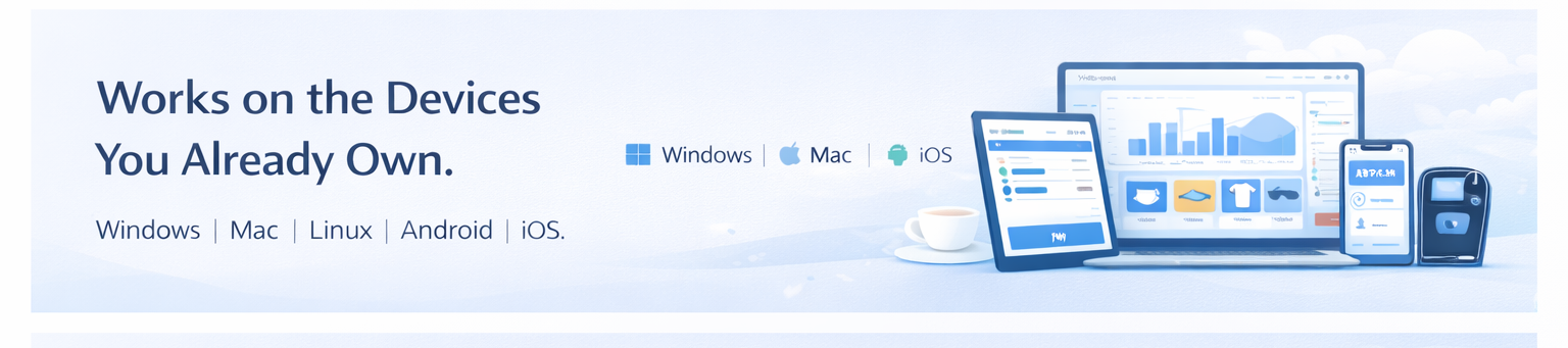 Works on Windows Mac Linux Android iOS - Web2ePOS